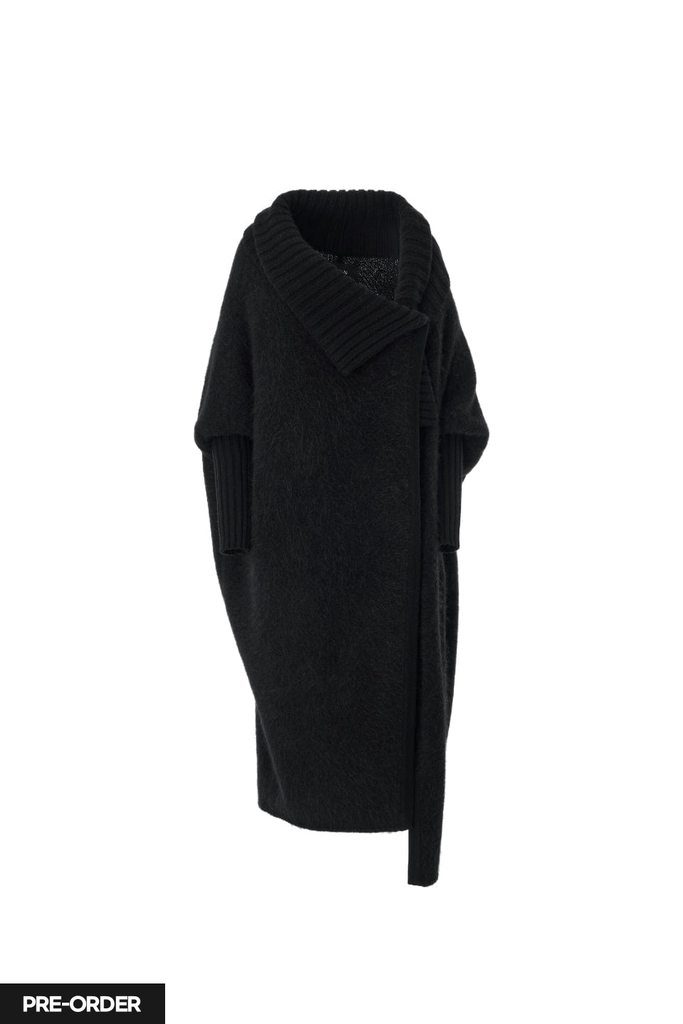RVN Coat [PRE-ORDER] 알파카 니트 케이프 카디 코트