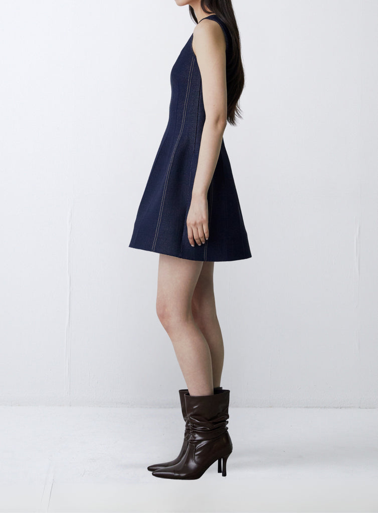 RVN Dress 진 자카드 스윗하트 튤립 미니 드레스