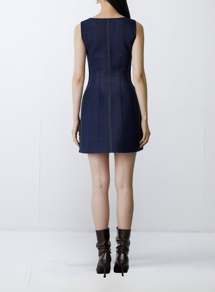 RVN Dress 진 자카드 스윗하트 튤립 미니 드레스