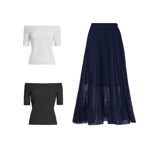 RVN Dress Alba 탑 & Everlyne 시어 니트 스커트(Set)
