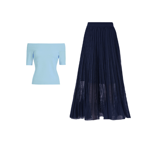 RVN Dress Alba 탑 & Everlyne 시어 니트 스커트(Set- 2차 프리오더)