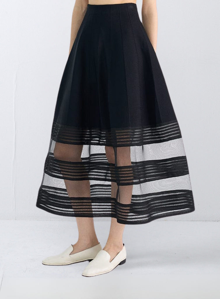RVN Skirt 마고 픽 스티치 니트 미디 스커트