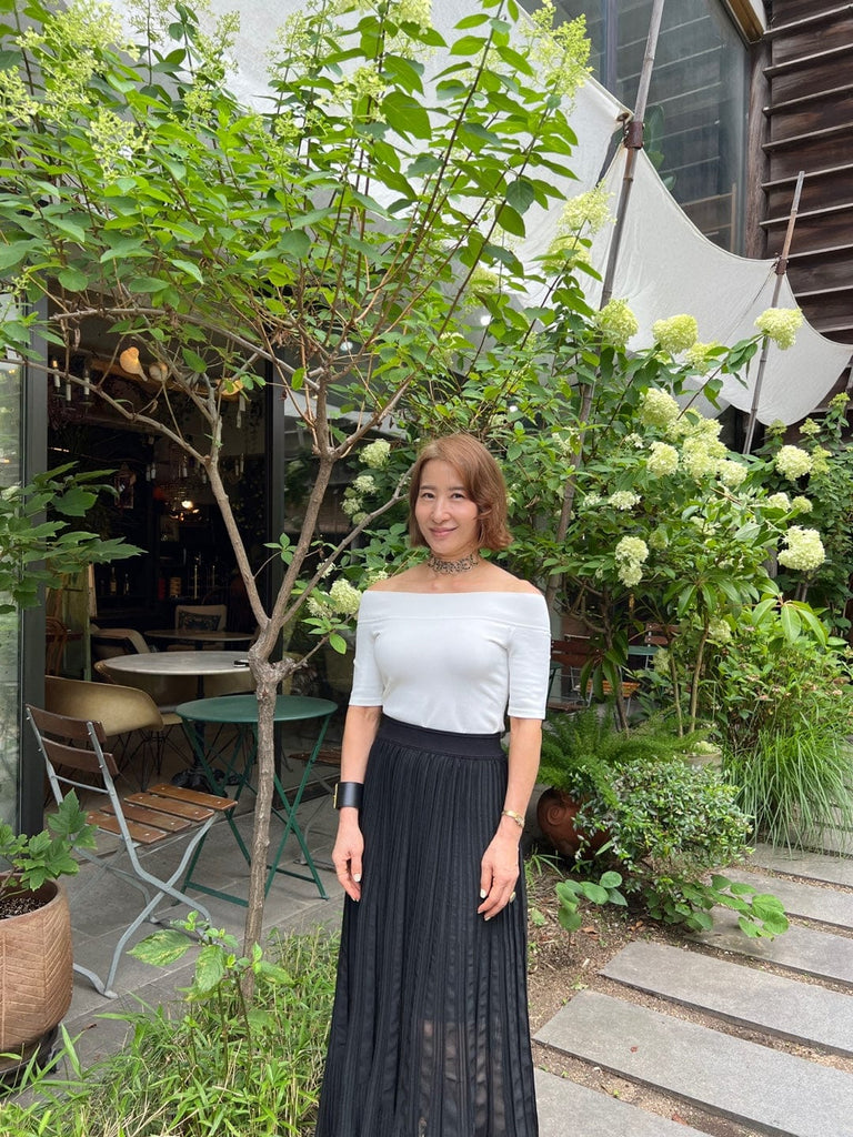 RVN Top Alba 오프 숄더 Half Sleeve 니트 탑
